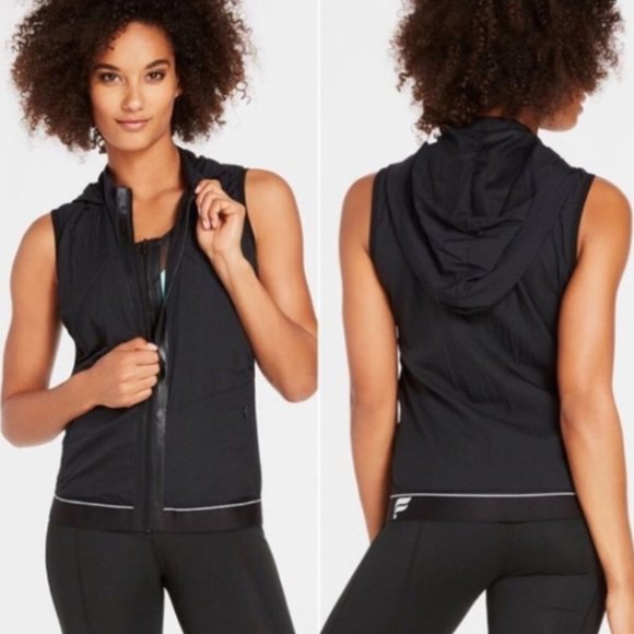 Fabletics Kennedy Hooded Vest Black Large - Picture 1 of 6